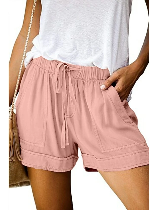 Women's Basic Essential Casual Shorts Wide Leg Baggy Pocket Short Daily Holiday Micro-elastic Simple Cotton Blend Lightweight Outdoor Mid Waist Light Blue Wine Red Pink ArmyGreen Orange & Red 22 Women's Basic Essential Casual Shorts Wide Leg Baggy Pocket Short Daily Holiday Micro-elastic Simple Cotton Blend Lightweight Outdoor Mid Waist Light Blue Wine Red Pink ArmyGreen Orange & Red - Image 20