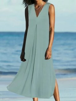 Women's Casual Dress Black Dress White Dress Long Dress Maxi Dress Ruched Split Outdoor Daily Vacation Fashion Modern V Neck Sleeveless 2023 Regular Fit Black White Green Color S M L XL XXL Size 23 Women's Casual Dress Black Dress White Dress Long Dress Maxi Dress Ruched Split Outdoor Daily Vacation Fashion Modern V Neck Sleeveless 2023 Regular Fit Black White Green Color S M L XL XXL Size -LIGHTINTHEBOX Shop mjvqov1686722435045