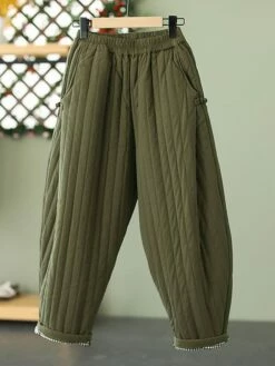 Women's Slacks Down Pants Baggy Full Length Baggy Micro-elastic Fashion Streetwear Outdoor Street Army Green 882# 219# Black 219# L [recommended 100-115 Catties] XL [recommended 115-130 Catties] Fall -LIGHTINTHEBOX Shop mlwtez1692182850990