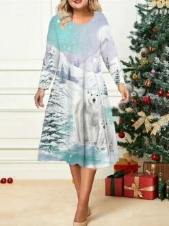 Women's Christmas Plus Size Curve Casual Dress Skater Dress A Line Dress Animal Christmas Tree Midi Dress Long Sleeve Print Crew Neck Fashion Outdoor White Blue Fall Winter L XL XXL 3XL 4XL 8 Women's Christmas Plus Size Curve Casual Dress Skater Dress A Line Dress Animal Christmas Tree Midi Dress Long Sleeve Print Crew Neck Fashion Outdoor White Blue Fall Winter L XL XXL 3XL 4XL -LIGHTINTHEBOX Shop mmwwsn1695813649632