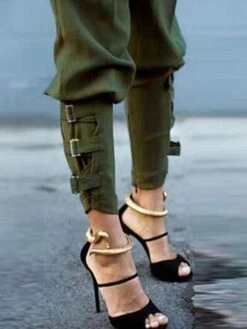 Women's Skinny Chinos Pants Trousers Army Green Fashion Streetwear Street Daily Daily Wear Full Length Comfort Solid Color S M L XL 2XL -LIGHTINTHEBOX Shop mozadm1692873932300
