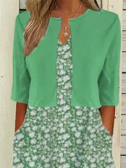 Women's Two Piece Dress Set Casual Dress Dress Set Outdoor Daily Fashion Modern Pocket Print Midi Dress V Neck Half Sleeve Floral Regular Fit Red Blue Green Summer Spring S M L XL XXL -LIGHTINTHEBOX Shop mozhzu1683003448489