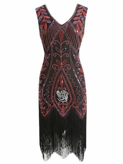 Women's Retro 1920s Fringe Dress Midi Dress Party Halloween Sequins Tassel Fringe Leaf V Neck Sleeveless Regular Fit Spring Fall 2023 Black Wine S M L XL 20 Women's Retro 1920s Fringe Dress Midi Dress Party Halloween Sequins Tassel Fringe Leaf V Neck Sleeveless Regular Fit Spring Fall 2023 Black Wine S M L XL -LIGHTINTHEBOX Shop mpbach1692948657506
