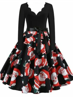 Women's Christmas Retro 1950s Vintage Dress Midi Dress Party Ruched Bow Fruit V Neck Long Sleeve Regular Fit Fall Winter 2023 Deep Green Black S M L XL 26 Women's Christmas Retro 1950s Vintage Dress Midi Dress Party Ruched Bow Fruit V Neck Long Sleeve Regular Fit Fall Winter 2023 Deep Green Black S M L XL -LIGHTINTHEBOX Shop mqzoia1695363819442