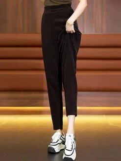 Women's Skinny Pants Trousers Full Length Fashion Streetwear Outdoor Street Black Khaki M L Fall Winter -LIGHTINTHEBOX Shop msbfei1697766236964