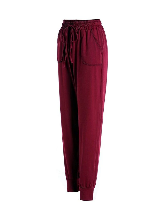 Women's Cargo Pants Sweatpants Chinos Full Length Cotton Blend Pocket Micro-elastic High Waist Fashion Streetwear Street Daily Black Wine S M Fall & Winter 18 Women's Cargo Pants Sweatpants Chinos Full Length Cotton Blend Pocket Micro-elastic High Waist Fashion Streetwear Street Daily Black Wine S M Fall & Winter - Image 16