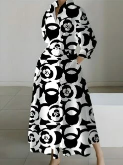 Women's Shirt Dress Casual Dress Swing Dress Maxi Long Dress Outdoor Office Daily Polyester Fashion Modern Shirt Collar Button Pocket Long Sleeve Spring Fall Winter 2023 Loose Fit ArmyGreen Black