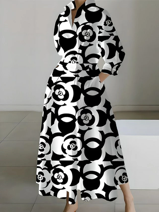 Women's Shirt Dress Casual Dress Swing Dress Maxi Long Dress Outdoor Office Daily Polyester Fashion Modern Shirt Collar Button Pocket Long Sleeve Spring Fall Winter 2023 Loose Fit ArmyGreen Black 3 Women's Shirt Dress Casual Dress Swing Dress Maxi Long Dress Outdoor Office Daily Polyester Fashion Modern Shirt Collar Button Pocket Long Sleeve Spring Fall Winter 2023 Loose Fit ArmyGreen Black