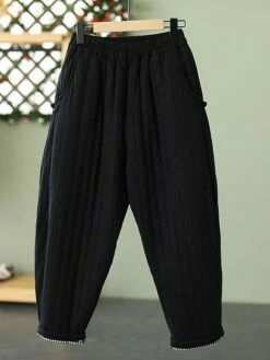 Women's Slacks Down Pants Baggy Full Length Baggy Micro-elastic Fashion Streetwear Outdoor Street Army Green 882# 219# Black 219# L [recommended 100-115 Catties] XL [recommended 115-130 Catties] Fall -LIGHTINTHEBOX Shop mukagd1692182853326