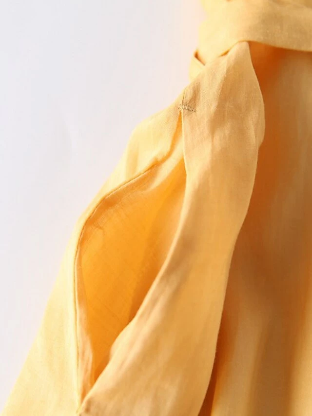 Women's Casual Dress A Line Dress Midi Dress Polyester Fashion Daily Outdoor Daily Vacation Crew Neck Ruched Tie Belt Long Sleeve Fall Winter Autumn 2023 Loose Fit Yellow Pink Purple Plain M L XL 2XL 9 Women's Casual Dress A Line Dress Midi Dress Polyester Fashion Daily Outdoor Daily Vacation Crew Neck Ruched Tie Belt Long Sleeve Fall Winter Autumn 2023 Loose Fit Yellow Pink Purple Plain M L XL 2XL - Image 7