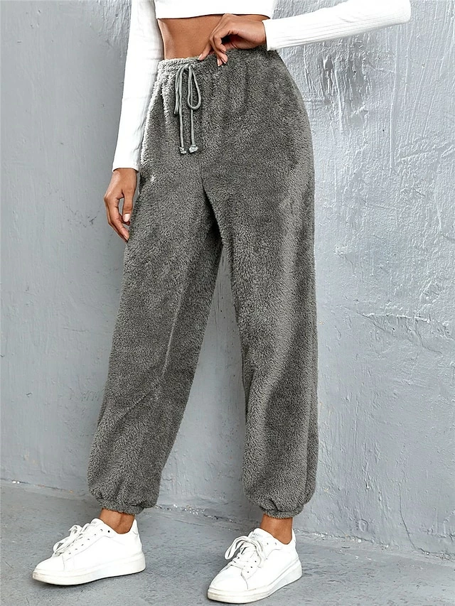Women's Fleece Pants Sweatpants Chinos Pants Trousers Flannel Dark Brown Black Pink High Waist Fashion Streetwear Daily Wear Vacation Casual Daily Micro-elastic Full Length Comfy Solid Colored XS S M 3 Women's Fleece Pants Sweatpants Chinos Pants Trousers Flannel Dark Brown Black Pink High Waist Fashion Streetwear Daily Wear Vacation Casual Daily Micro-elastic Full Length Comfy Solid Colored XS S M