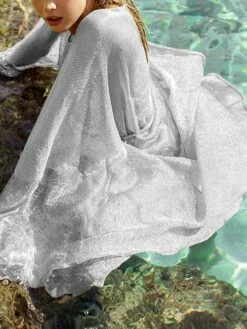 Women's Swimwear Cover Up Beach Top Normal Swimsuit Sequins UV Protection Lace Up Mesh Pure Color Khaki Silver Brown V Wire Bathing Suits New Stylish Vacation /y 17 Women's Swimwear Cover Up Beach Top Normal Swimsuit Sequins UV Protection Lace Up Mesh Pure Color Khaki Silver Brown V Wire Bathing Suits New Stylish Vacation /y -LIGHTINTHEBOX Shop mupdnc1642996522789