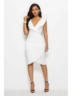 Women's Semi Formal Party Dress Midi Dress Light Blue Black White Sleeveless Pure Color Spring Summer Sexy 2023 S M L XL 2XL 3XL -LIGHTINTHEBOX Shop mwrdyq1618988811953