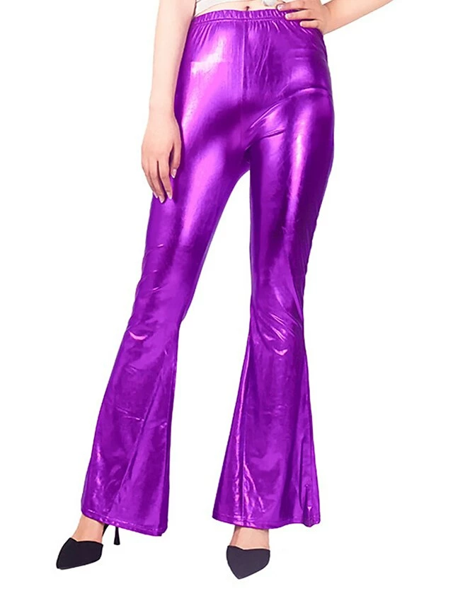 Women's Bell Bottom Leather Pants Pants Trousers Full Length Fashion Streetwear Party Outdoor Silver Lake Blue S M Fall Winter 7 Women's Bell Bottom Leather Pants Pants Trousers Full Length Fashion Streetwear Party Outdoor Silver Lake Blue S M Fall Winter - Image 5