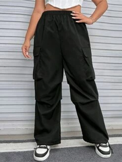 Women‘s Cargo Parachute pants Trousers Full Length Fashion Streetwear Street Daily Black XL 2XL Fall Winter -LIGHTINTHEBOX Shop mxuvbu1694510086497
