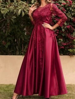 Women's Prom Dress Party Dress Lace Dress Long Dress Maxi Dress Red 3/4 Length Sleeve Pure Color Lace Spring Fall Winter Crew Neck Fashion Party Winter Dress Birthday 2023 S M L XL XXL 15 Women's Prom Dress Party Dress Lace Dress Long Dress Maxi Dress Red 3/4 Length Sleeve Pure Color Lace Spring Fall Winter Crew Neck Fashion Party Winter Dress Birthday 2023 S M L XL XXL -LIGHTINTHEBOX Shop nbujph1654751843587