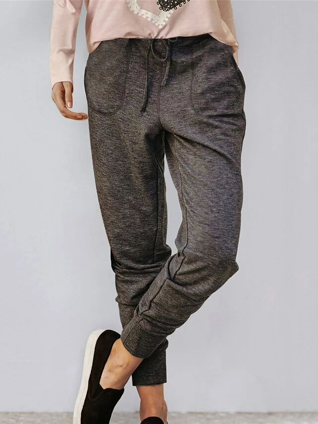 Women's Cargo Pants Sweatpants Chinos Full Length Cotton Blend Pocket Micro-elastic High Waist Fashion Streetwear Street Daily Black Wine S M Fall & Winter 8 Women's Cargo Pants Sweatpants Chinos Full Length Cotton Blend Pocket Micro-elastic High Waist Fashion Streetwear Street Daily Black Wine S M Fall & Winter - Image 6