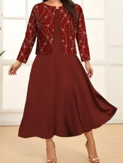 Women's Plus Size Two Piece Dress Set Casual Dress Swing Dress Outdoor Office Fashion Streetwear Print Midi Dress Crew Neck Long Sleeve Floral Plaid Regular Fit Pink Dark Pink Blue Fall Winter L XL 11 Women's Plus Size Two Piece Dress Set Casual Dress Swing Dress Outdoor Office Fashion Streetwear Print Midi Dress Crew Neck Long Sleeve Floral Plaid Regular Fit Pink Dark Pink Blue Fall Winter L XL -LIGHTINTHEBOX Shop ncxtjn1693213904989