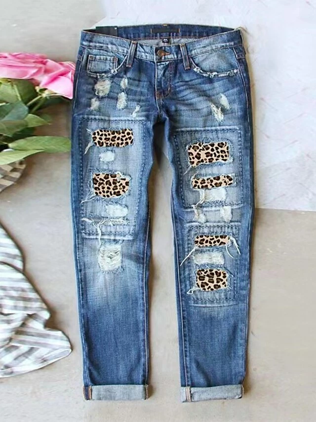 Women's Jeans Full Length Denim Medium Waist Fashion Trousers Daily Wear Casual Daily Deep Green Deep Pink S M Spring, Fall, Winter, Summer 11 Women's Jeans Full Length Denim Medium Waist Fashion Trousers Daily Wear Casual Daily Deep Green Deep Pink S M Spring, Fall, Winter, Summer - Image 9