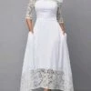 Women‘s Party Dress Wedding Guest Dress Lace Dress White Dress Long Dress Maxi Dress White 3/4 Length Sleeve Pure Color Lace Winter Fall Autumn Cold Shoulder Elegant Spring Dress 2023 S M L XL XXL -LIGHTINTHEBOX Shop ndxifx1627554913977
