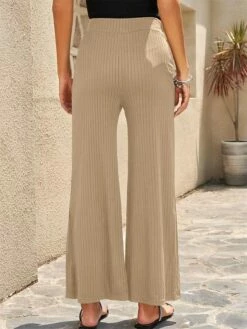 Women's Wide Leg Pants Trousers Cotton Apricot Black Blue High Waist Streetwear Simple Casual Outdoor Vacation Casual Daily Full Length Breathable Plain S M L XL 2XL -LIGHTINTHEBOX Shop nhvvot1689752293336