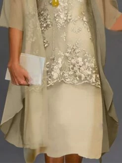 Women‘s Plus Size Curve Casual Dress Floral Crew Neck Lace Half Sleeve Spring Fall Casual Midi Dress Daily Holiday Dress -LIGHTINTHEBOX Shop nixnxy1663299472843