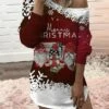 Women‘s Christmas Casual Dress Sweatshirt Dress Mini Dress Warm Fashion Outdoor Holiday Crew Neck Print Santa Claus Snowman Loose Fit Black White Red S M L XL XXL