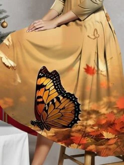 Women's Party Dress Cocktail Dress Wedding Guest Dress Midi Dress Yellow 3/4 Length Sleeve Floral Pocket Spring Fall Winter Deep V Fashion Winter Dress Wedding Guest Vacation 2023 S M L XL XXL 3XL -LIGHTINTHEBOX Shop nlrjoz1697189325751