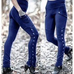 Women's Chinos Pants Rivet Trousers Halloween Cotton Blend Amy Green Wine Dark Blue Mid Waist Fashion Casual Weekend Side Pockets Split High Elasticity Full Length Comfort Solid Color S 2XL -LIGHTINTHEBOX Shop nlznpj1659947345371