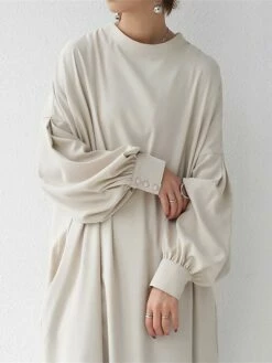 Women's Casual Dress Cotton Linen Dress Abaya Maxi Long Dress Linen / Cotton Blend Basic Classic Outdoor Daily Vacation Crew Neck Button Long Sleeve Spring Fall Winter 2023 Loose Fit Black Apricot -LIGHTINTHEBOX Shop nmfmvz1692341111700
