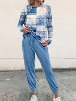 Women's Sweatshirt Tracksuit Pants Sets Pink Blue Purple Graphic Drawstring Print Long Sleeve Outdoor Casual Active Daily Round Neck Regular Fit Spring &Fall -LIGHTINTHEBOX Shop nrncpk1695640319317