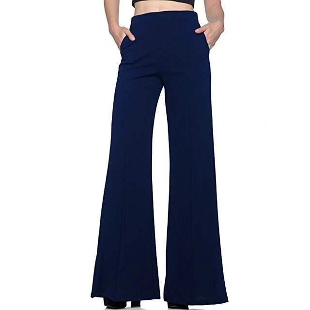 Women's Dress Pants Bootcut Flare Full Length Pocket Baggy Micro-elastic Mid Waist Streetwear Casual Casual Weekend Black White S M Summer Spring &Fall 3 Women's Dress Pants Bootcut Flare Full Length Pocket Baggy Micro-elastic Mid Waist Streetwear Casual Casual Weekend Black White S M Summer Spring &Fall