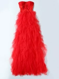 Women‘s Prom Party Dress Black Dress Long Dress Maxi Dress Red Sleeveless Pure Color Lace Winter Fall Autumn Strapless Party 2023 S M L XL XXL 3XL 4XL 5XL -LIGHTINTHEBOX Shop nuxgcq1676616437954