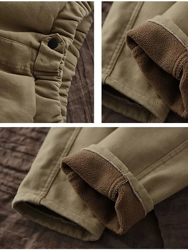 Women's Slacks Baggy Full Length Cotton Baggy Micro-elastic Mid Waist Fashion Streetwear Outdoor Street Black Plush Khaki Fleece M 80-100 Catties XL 120-140 Catties Fall Winter 7 Women's Slacks Baggy Full Length Cotton Baggy Micro-elastic Mid Waist Fashion Streetwear Outdoor Street Black Plush Khaki Fleece M 80-100 Catties XL 120-140 Catties Fall Winter - Image 5