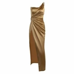 Women‘s Formal Party Dress Satin Dress Black Dress Sheath Dress Long Dress Maxi Dress Champagne Sleeveless Pure Color Ruched Spring Summer One Shoulder Weekend Slim 2023 -LIGHTINTHEBOX Shop nwixdt1668483442999