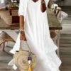 Women's Casual Dress Cotton Linen Dress Dress Set Maxi Long Dress Cotton Blend Fashion Elegant Outdoor Daily V Neck Layered 3/4 Length Sleeve Summer Spring Fall 2023 Regular Fit White Plain S M L XL 2 Women's Casual Dress Cotton Linen Dress Dress Set Maxi Long Dress Cotton Blend Fashion Elegant Outdoor Daily V Neck Layered 3/4 Length Sleeve Summer Spring Fall 2023 Regular Fit White Plain S M L XL -LIGHTINTHEBOX Shop nwkkyy1683871254213