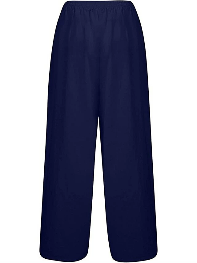 Women's Wide Leg Linen Pants Pants Trousers Full Length Linen / Cotton Blend Pocket Baggy Micro-elastic Mid Waist Fashion Streetwear Daily Daily Wear Claret Navy S M Summer Spring 9 Women's Wide Leg Linen Pants Pants Trousers Full Length Linen / Cotton Blend Pocket Baggy Micro-elastic Mid Waist Fashion Streetwear Daily Daily Wear Claret Navy S M Summer Spring - Image 7