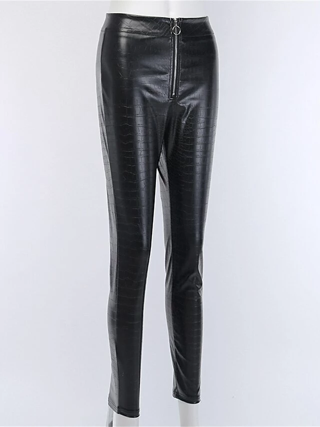 Women's Skinny Leather Pants Pants Trousers PU Black High Waist Fashion Streetwear Party Street Daily Micro-elastic Full Length Breathability Plain XS S M 11 Women's Skinny Leather Pants Pants Trousers PU Black High Waist Fashion Streetwear Party Street Daily Micro-elastic Full Length Breathability Plain XS S M - Image 9