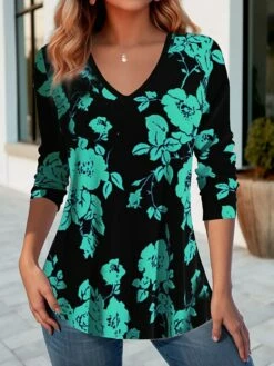 Women's Designer Shirt T Shirt Tee Yellow Pink Blue Floral Print Long Sleeve Holiday Weekend Fashion V Neck Regular Fit Floral Painting Spring &Fall 12 Women's Designer Shirt T Shirt Tee Yellow Pink Blue Floral Print Long Sleeve Holiday Weekend Fashion V Neck Regular Fit Floral Painting Spring &Fall -LIGHTINTHEBOX Shop nyqezr1697767743791