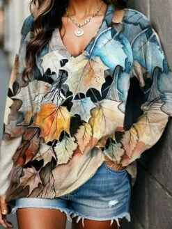 Women's T Shirt Tee Christmas Shirt Black Pink Blue Snowman Print Long Sleeve Christmas Weekend Fashion Christmas V Neck Regular Fit Painting Spring &Fall -LIGHTINTHEBOX Shop oaqjlv1694945655239