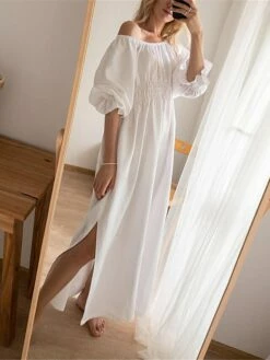 Women's Casual Dress Cotton Linen Dress White Dress Maxi Long Dress Linen / Cotton Blend Basic Classic Outdoor Daily Vacation Off Shoulder Backless Split Half Sleeve Summer Spring Fall 2023 Loose Fit 17 Women's Casual Dress Cotton Linen Dress White Dress Maxi Long Dress Linen / Cotton Blend Basic Classic Outdoor Daily Vacation Off Shoulder Backless Split Half Sleeve Summer Spring Fall 2023 Loose Fit -LIGHTINTHEBOX Shop obvrkx1689325820442