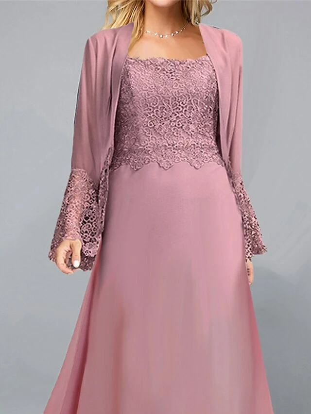 Women's Two Piece Dress Set Party Dress Lace Dress Party Outdoor Fashion Streetwear Lace Patchwork Midi Dress Crew Neck Long Sleeve Plain Regular Fit Purple Fall Winter S M L XL XXL 5 Women's Two Piece Dress Set Party Dress Lace Dress Party Outdoor Fashion Streetwear Lace Patchwork Midi Dress Crew Neck Long Sleeve Plain Regular Fit Purple Fall Winter S M L XL XXL - Image 3