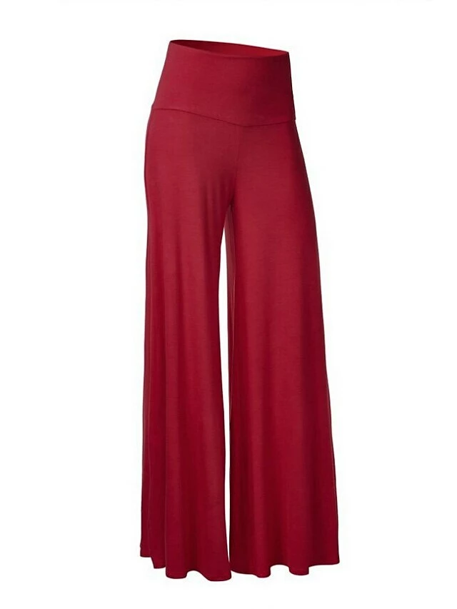 Women's Basic Essential Yoga Culottes Wide Leg Palazzo Slacks Wide Leg Full Length Pants Sports Outdoor Daily Stretchy Solid Color High Waist Slim Sapphire Wine Pink Green White S M L XL XXL 19 Women's Basic Essential Yoga Culottes Wide Leg Palazzo Slacks Wide Leg Full Length Pants Sports Outdoor Daily Stretchy Solid Color High Waist Slim Sapphire Wine Pink Green White S M L XL XXL - Image 17