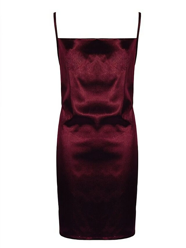 Women‘s Party Dress Satin Dress Sheath Dress Cocktail Party Club Mini Dress Party Hot Spaghetti Strap Sleeveless Backless 2023 Regular Fit Black Champagne Wine Pure Color S M L XL 2XL 10 Women‘s Party Dress Satin Dress Sheath Dress Cocktail Party Club Mini Dress Party Hot Spaghetti Strap Sleeveless Backless 2023 Regular Fit Black Champagne Wine Pure Color S M L XL 2XL - Image 8