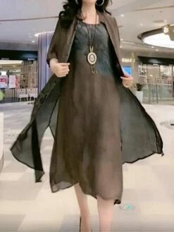 Women's Two Piece Dress Set Casual Dress Swing Dress Daily Holiday Fashion Casual Print Midi Dress Crew Neck Half Sleeve Floral Print Loose Fit Red Blue Orange Summer Spring M L XL XXL 3XL -LIGHTINTHEBOX Shop oepapw1691462024206