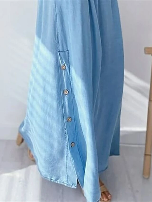 Women's Two Piece Dress Set Casual Dress Skirt Set Outdoor Daily Modern Casual Pocket Drawstring Long Dress Maxi Dress Off Shoulder Half Sleeve Floral Loose Fit Blue Gray Summer Spring S M L XL XXL 4 Women's Two Piece Dress Set Casual Dress Skirt Set Outdoor Daily Modern Casual Pocket Drawstring Long Dress Maxi Dress Off Shoulder Half Sleeve Floral Loose Fit Blue Gray Summer Spring S M L XL XXL - Image 2