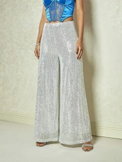 Women's Wide Leg Pants Trousers Sparkly Pants Full Length Fashion Streetwear Party Street Silver White XS S Fall Winter 13 Women's Wide Leg Pants Trousers Sparkly Pants Full Length Fashion Streetwear Party Street Silver White XS S Fall Winter -LIGHTINTHEBOX Shop ogjvfg1693552817311