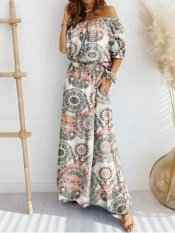 Women's Two Piece Dress Set Casual Dress Skirt Set Outdoor Daily Modern Casual Pocket Drawstring Long Dress Maxi Dress Off Shoulder Half Sleeve Floral Loose Fit Blue Gray Summer Spring S M L XL XXL 13 Women's Two Piece Dress Set Casual Dress Skirt Set Outdoor Daily Modern Casual Pocket Drawstring Long Dress Maxi Dress Off Shoulder Half Sleeve Floral Loose Fit Blue Gray Summer Spring S M L XL XXL -LIGHTINTHEBOX Shop ohrzfc1681958075958