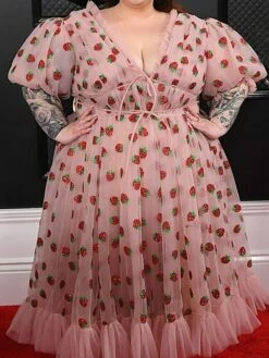 Women‘s Plus Size Curve Holiday Dress Print V Neck Print Half Sleeve Fall Spring Prom Dress Maxi Long Dress Party Daily Dress Graphic -LIGHTINTHEBOX Shop oiieej1696845678007