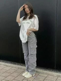 Women‘s Parachute pants Trousers Full Length Trousers Street Casual Rice White White / White S M All Seasons -LIGHTINTHEBOX Shop okxdpd1694754139153